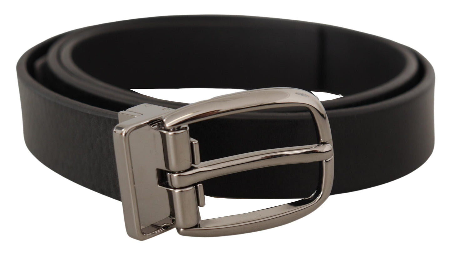 Dolce & Gabbana Elegant Black Leather Dress Belt