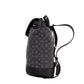 COACH Dempsey Black Smoke Signature Jacquard Canvas Logo Patch Backpack