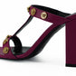 Versace Elegant Purple Calf Leather High Sandals