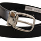 Dolce & Gabbana Elegant Black Leather Belt with Metal Buckle