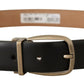 Dolce & Gabbana Elegant Black Leather Belt with Metal Buckle