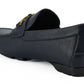 Versace Elegant Navy Blue Calf Leather Loafers