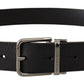 Dolce & Gabbana Elegant Black Leather Belt with Metal Buckle