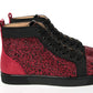 Christian Louboutin Red Black Louis Junior Spikes  Sneaker Shoes