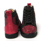 Christian Louboutin Red Black Louis Junior Spikes  Sneaker Shoes