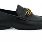 Versace Elegant Black Calf Leather Men's Loafers