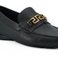 Versace Elegant Black Calf Leather Men's Loafers