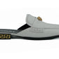 Versace Elegant White Leather Flat Slides