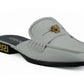 Versace Elegant White Leather Flat Slides