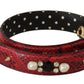 Dolce & Gabbana Red Exotic Leather Crystals Bag Shoulder Strap