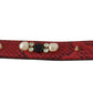 Dolce & Gabbana Red Exotic Leather Crystals Bag Shoulder Strap