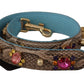 Dolce & Gabbana Brown Exotic Leather Crystals Shoulder Strap