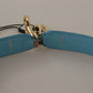 Dolce & Gabbana Brown Exotic Leather Crystals Shoulder Strap