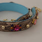 Dolce & Gabbana Brown Exotic Leather Crystals Shoulder Strap