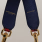 Dolce & Gabbana Red Exotic Leather Crystals Shoulder Strap