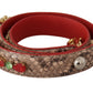 Dolce & Gabbana Brown Python Leather Crystals Shoulder Strap
