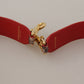 Dolce & Gabbana Brown Python Leather Crystals Shoulder Strap