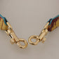 Dolce & Gabbana Yellow Red Leather Gold Tone Shoulder Strap