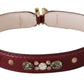 Dolce & Gabbana Bordeaux Leather Crystals Bag Shoulder Strap