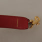 Dolce & Gabbana Brown Python Leather Studded Shoulder Strap