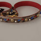 Dolce & Gabbana Brown Python Leather Studded Shoulder Strap