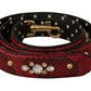 Dolce & Gabbana Red Python Leather Crystals Reversible Shoulder Strap