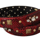 Dolce & Gabbana Red Python Leather Crystals Reversible Shoulder Strap