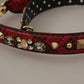 Dolce & Gabbana Red Python Leather Crystals Reversible Shoulder Strap