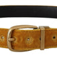 Dolce & Gabbana Elegant Velvet Gold Buckle Women's Belt