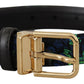 Dolce & Gabbana Elegant Multicolor Leather Belt with Gold Buckle