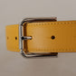 Dolce & Gabbana Elegant Leather Belt in Sunshine Yellow