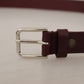 Dolce & Gabbana Elegant Maroon Leather Belt with Logo Buckle