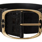 Dolce & Gabbana Elegant Black Leather Logo Belt