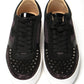 Christian Louboutin Version Black Happy Rui Spikes Flat Shoes