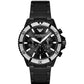 Emporio Armani Sleek Black Steel Chronograph Timepiece