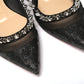 Christian Louboutin Black Silver Flat Point Toe Shoe