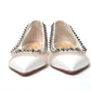 Christian Louboutin Bianco White silver Flat Point Toe Shoe