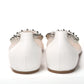 Christian Louboutin Bianco White silver Flat Point Toe Shoe