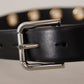 Dolce & Gabbana Chic Black Leather Belt with Engraved Buckle