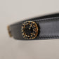 Dolce & Gabbana Elegant Black Leather Logo Belt