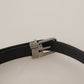 Dolce & Gabbana Elegant Black Canvas & Leather Belt