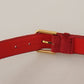 Dolce & Gabbana Elegant Red Suede Designer Belt