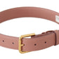 Dolce & Gabbana Elegant Pink Leather Belt with Engraved Buckle