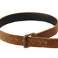 Dolce & Gabbana Elegant Engraved Buckle Leather Belt