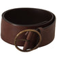 Dolce & Gabbana Elegant Leather Belt with Engraved Buckle