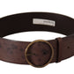 Dolce & Gabbana Elegant Dark Brown Leather Belt with Logo Buckle