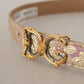 Dolce & Gabbana Chic Gold and Pink Leather Belt