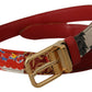 Dolce & Gabbana Chic Multicolor Leather Belt with Engraved Buckle