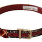 Dolce & Gabbana Multicolor Canvas Leather Belt with Engraved Buckle