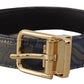 Dolce & Gabbana Elegant Navy Blue Leather Belt